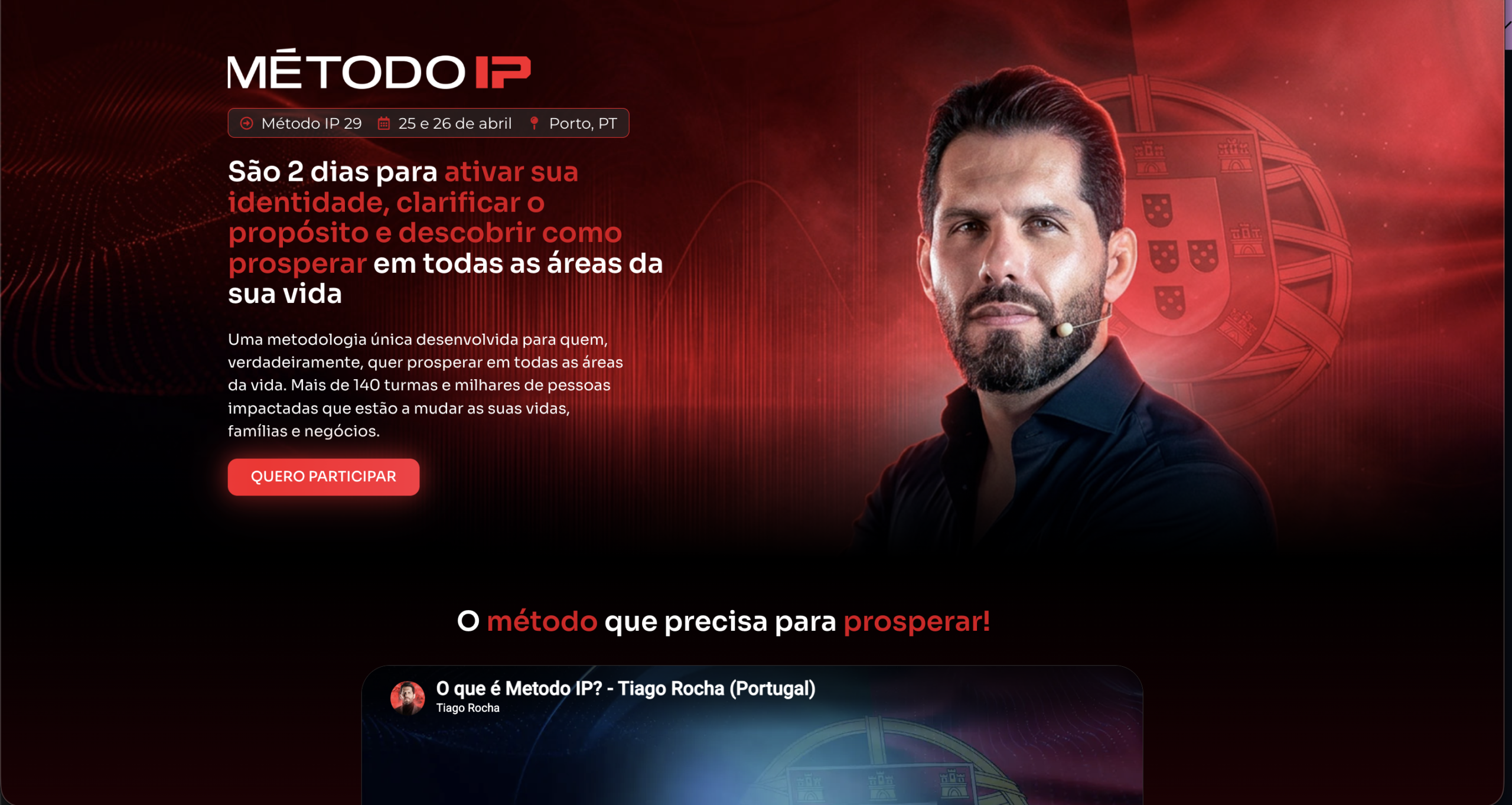 Método IP — main immersion landing page